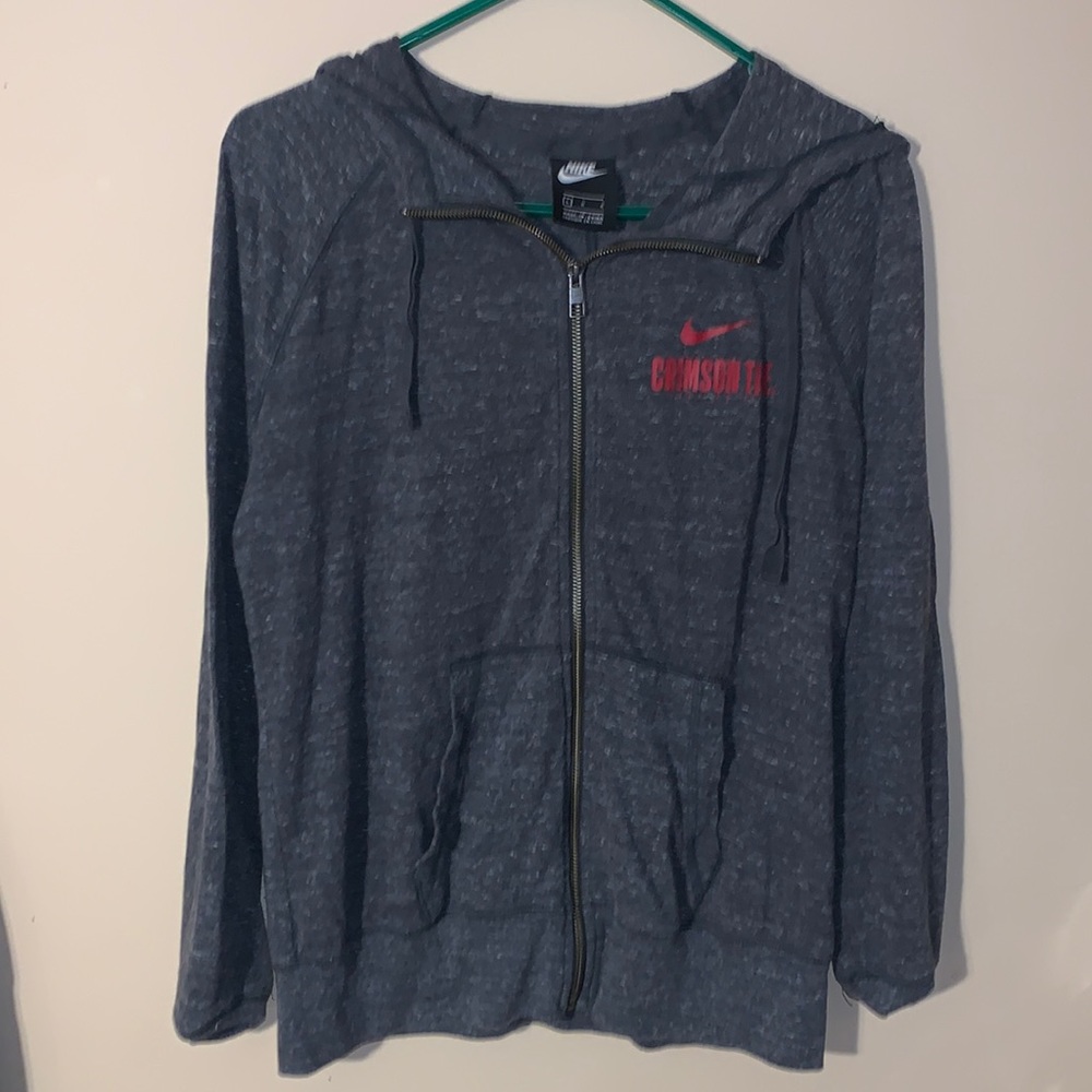 Nike University of Alabama Light Zip Up Gray Jacket Large